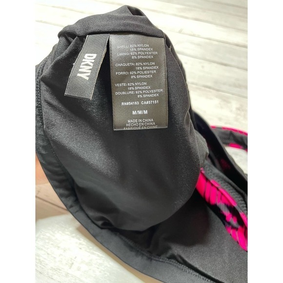 DKNY Women's Printed Square Neck Bikini Top Swimsuit Pink - Picture 8 of 8